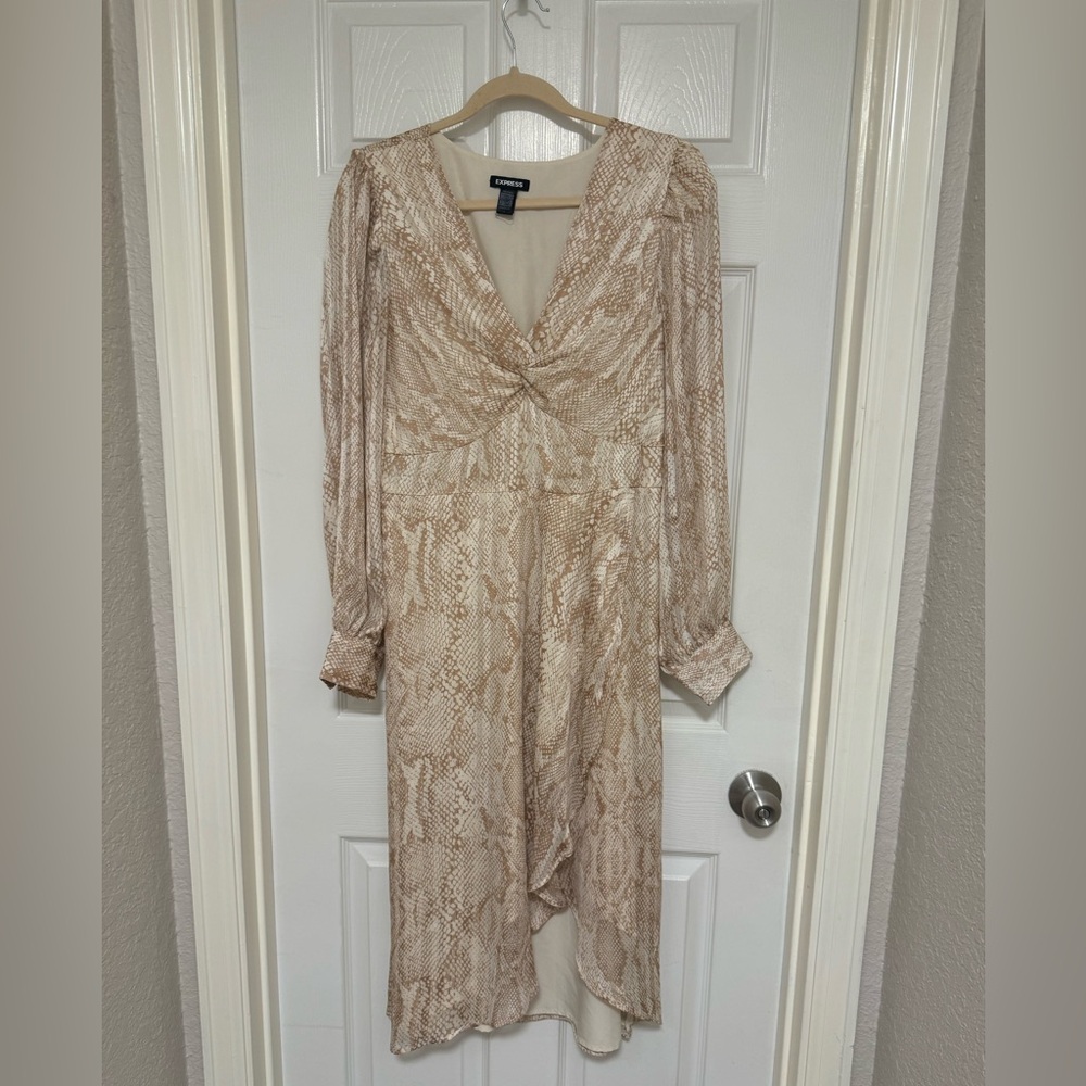 Women's Beige Patterned Dress